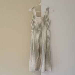 Madewell Striped Midi Dress in Cream and Black
